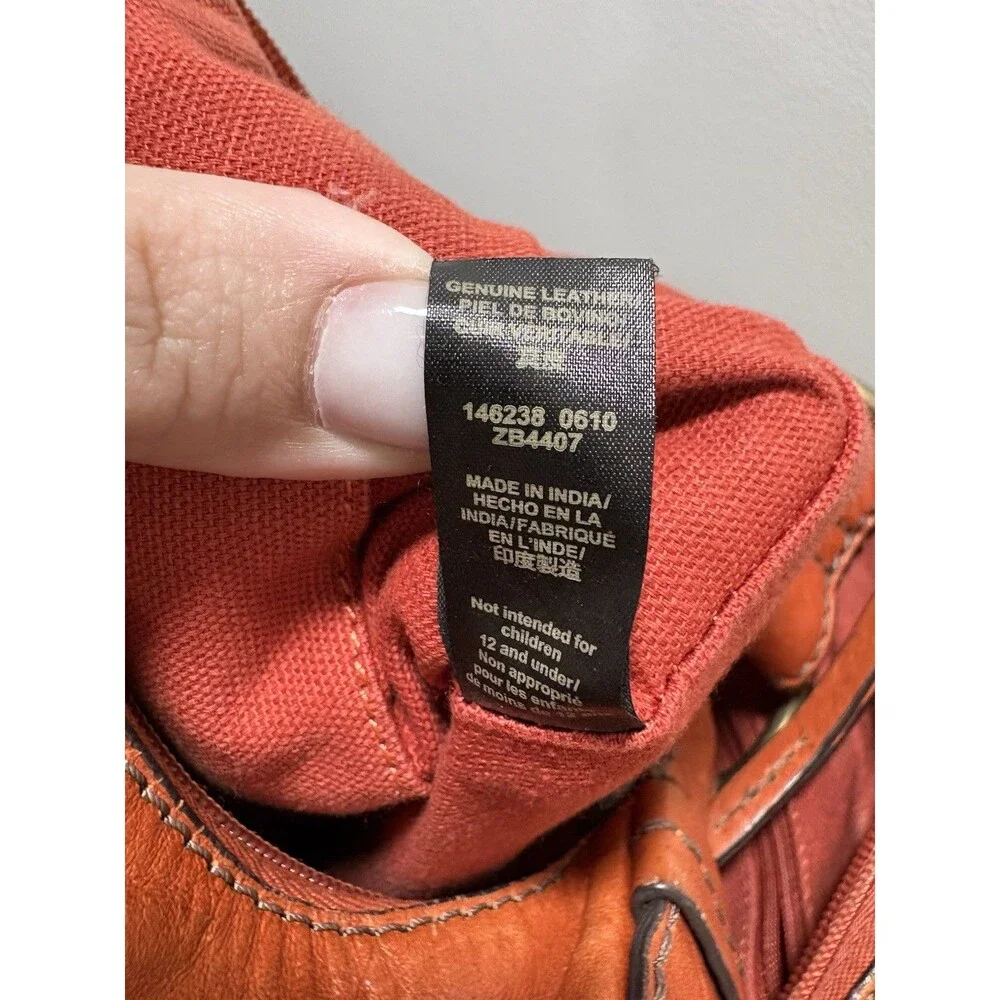 Authentic Vintage Fossil Long Live Vintage Orange Leather Hobo Bag ZB4407